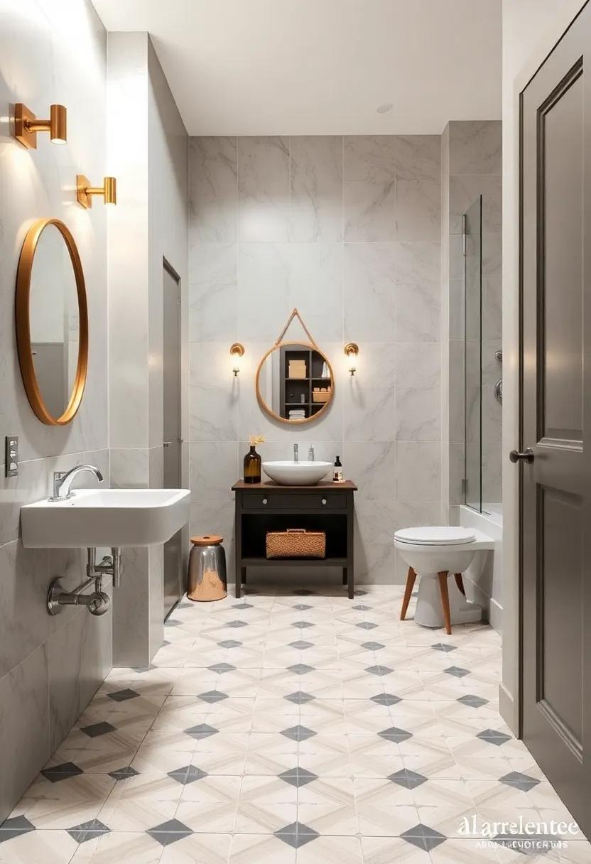 Geometric Patterned Linoleum: Embrace sustainability and style with geometric patterned linoleum floors that are both eco-friendly and eye-catching