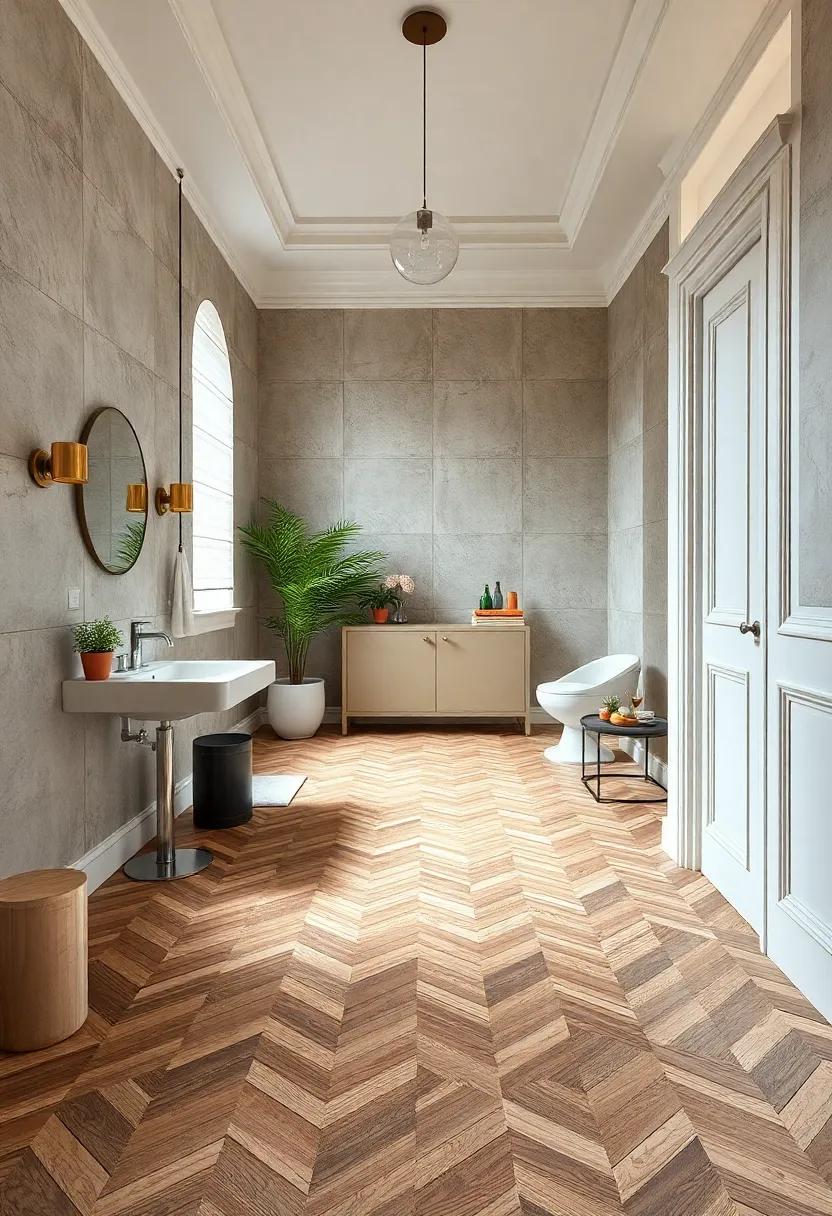Herringbone Parquet: Elevate your flooring with the classic, sophisticated look of herringbone parquet in light or dark wood finishes