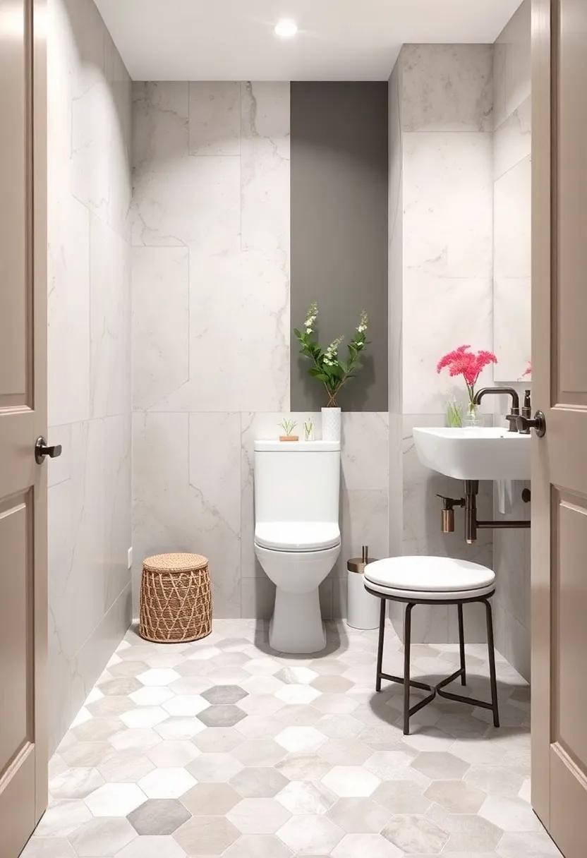 Hexagonal Ceramic Tiles: Add a modern geometric touch with hexagonal tiles in soft neutrals or dramatic hues for a chic small space upgrade