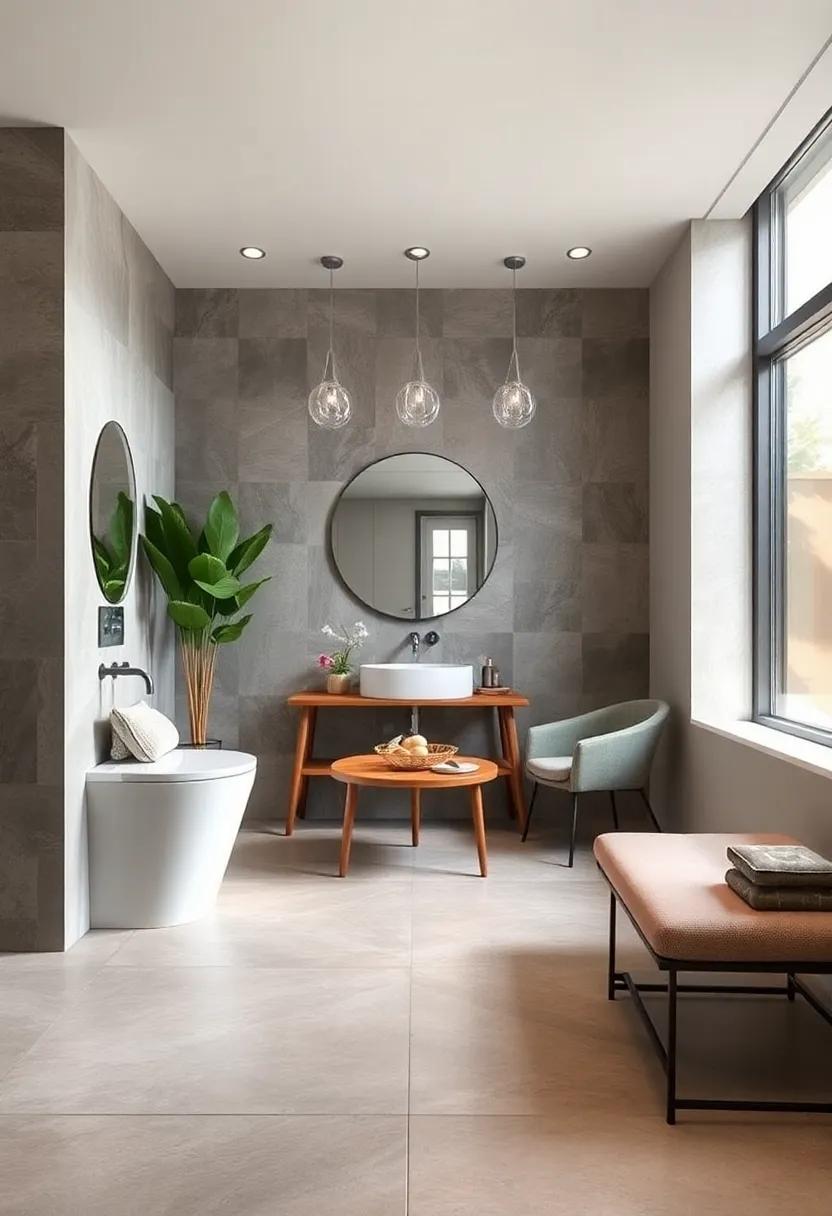Subtle Concrete look Tiles: Achieve industrial chic with matte concrete-look porcelain tiles that add understated texture and modern appeal