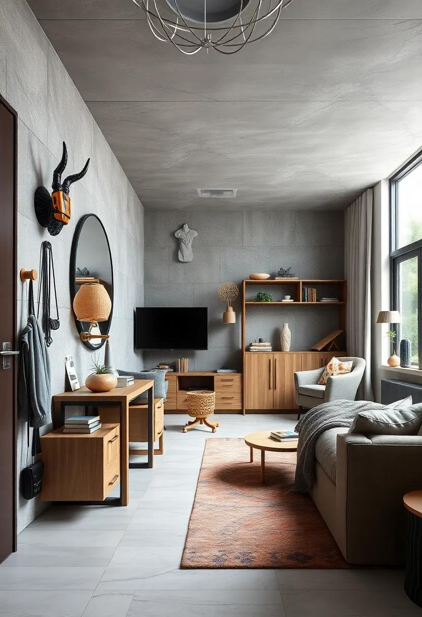 add futuristic wall hooks shaped like robot hands or mechanical claws for coats and bags