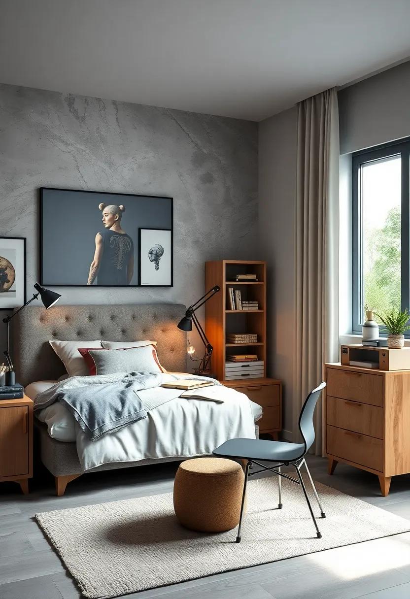 Incorporate a robotic arm desk lamp that can be adjusted for study or creative projects