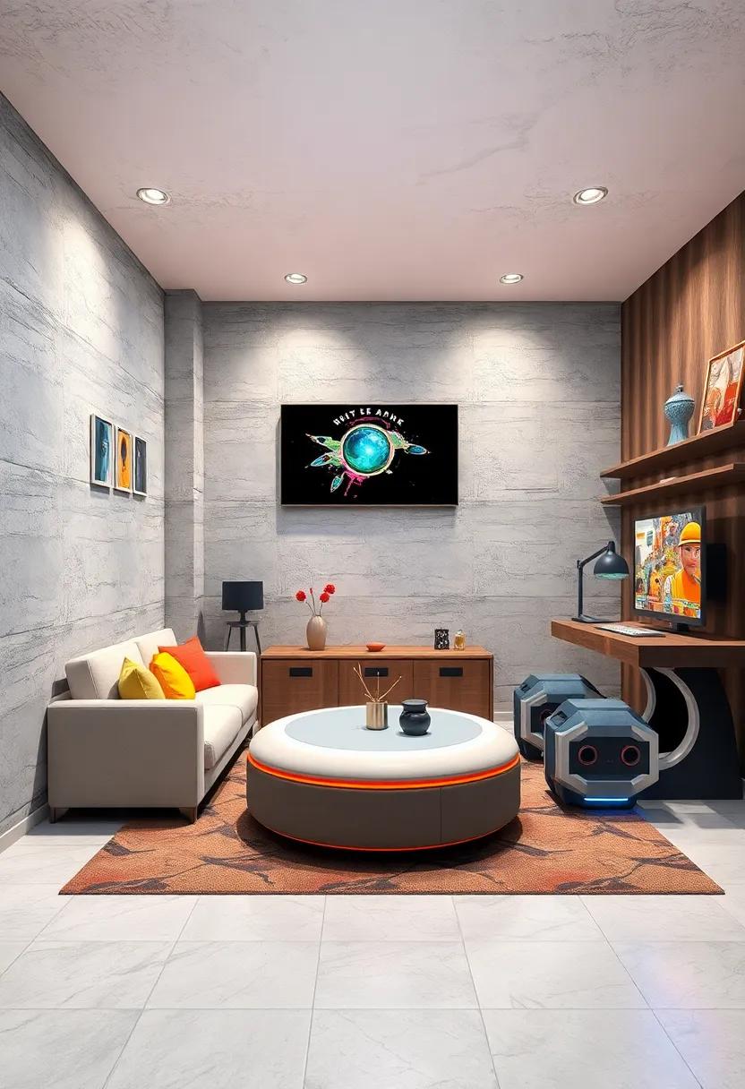 install a gaming nook outfitted with robot-inspired gaming consoles and futuristic seating