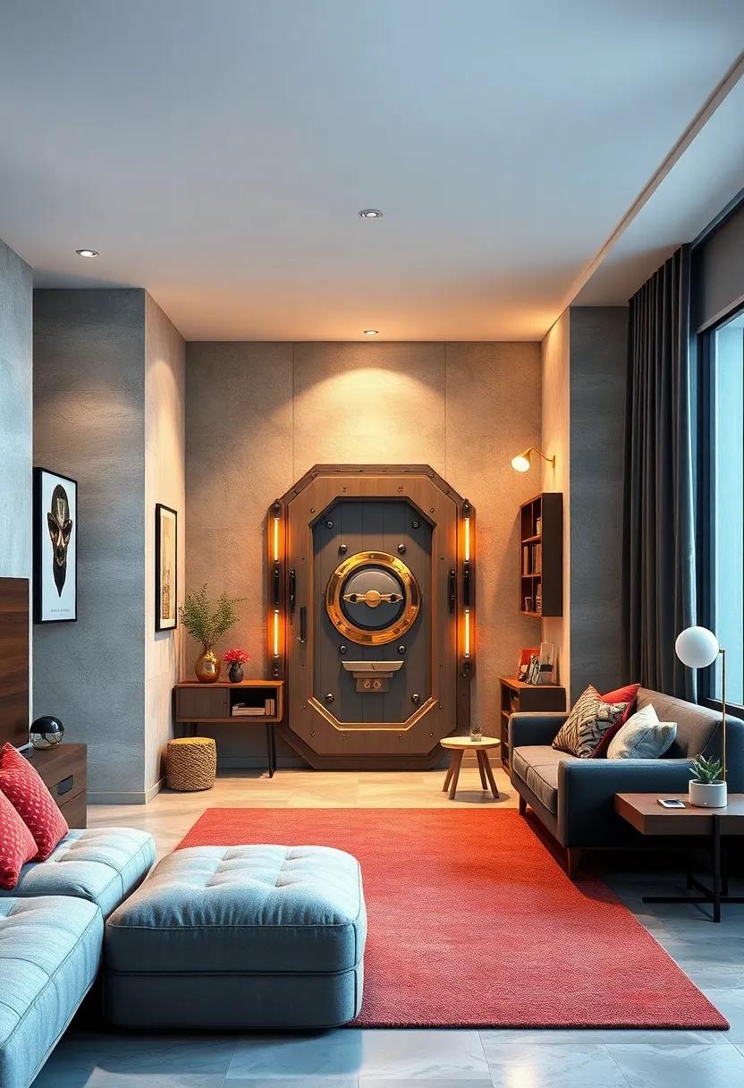 Install a sliding door designed to look like a robotic hatch or mech entrance