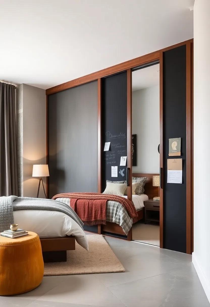 Opt ⁤for sliding doors that double as⁢ pinboards or chalkboards to keep notes and reminders in the ⁢bedroom