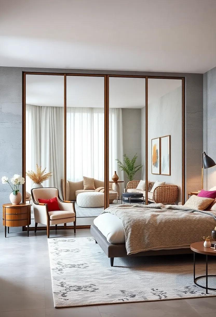 Install mirror sliding ⁢doors to create an illusion of a larger space while adding‍ storage functionality