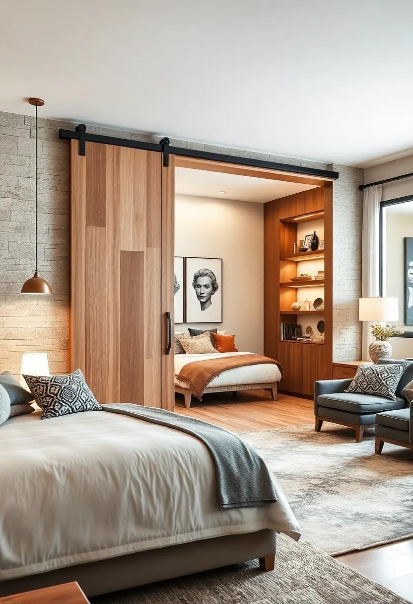 Utilize⁢ sliding barn doors⁣ with shelves on ⁢the reverse⁣ side for ⁢added storage without extra wall space