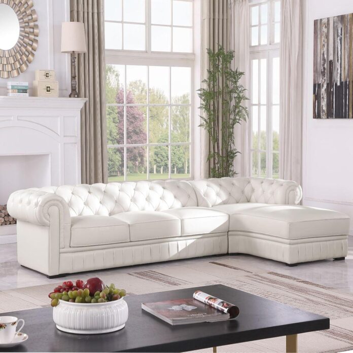 Our Honest Take on the Creamy Chesterfield Leather Sectional Couch