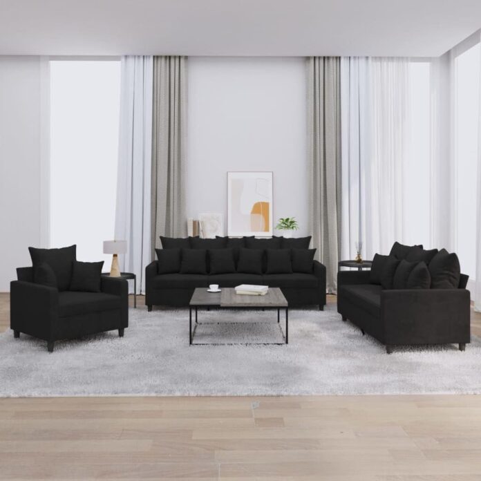 Our Take on the Black Velvet 3-Piece Sofa Set: Comfort and Style
