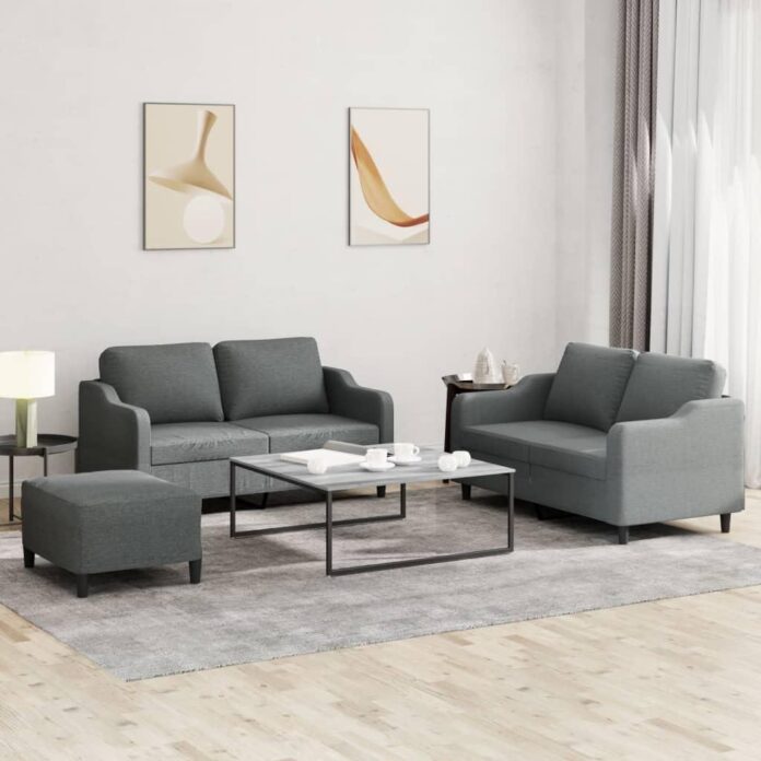 How We Relaxed Together on This Dark Gray 3-Piece Sofa Set