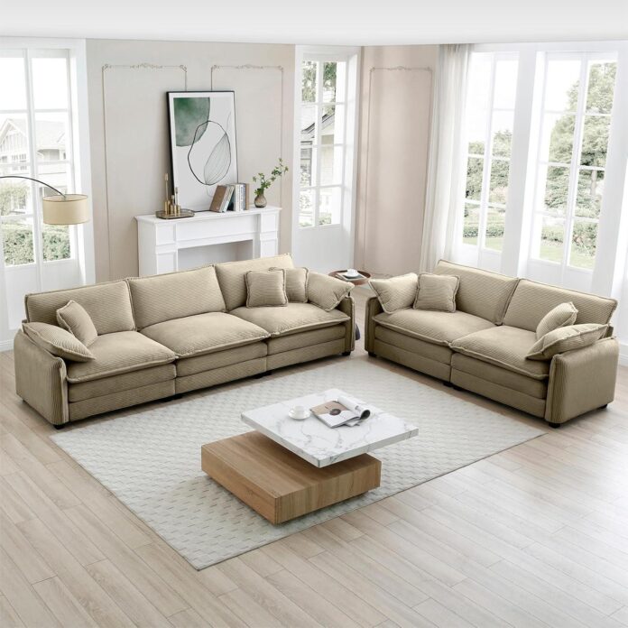 Our Honest Take on the Aoowow Modular Camel Corduroy Sofa Set