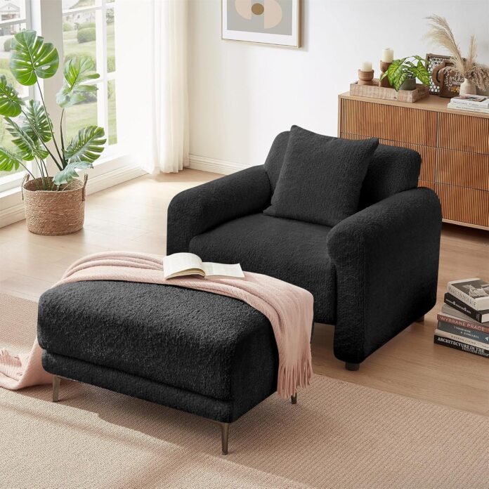 Our Take on the Cozy Lambswool Accent Chair & Ottoman Set