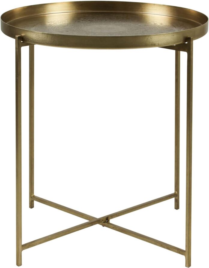 Our Take on the East at Main Gold Tray Top Round Side Table