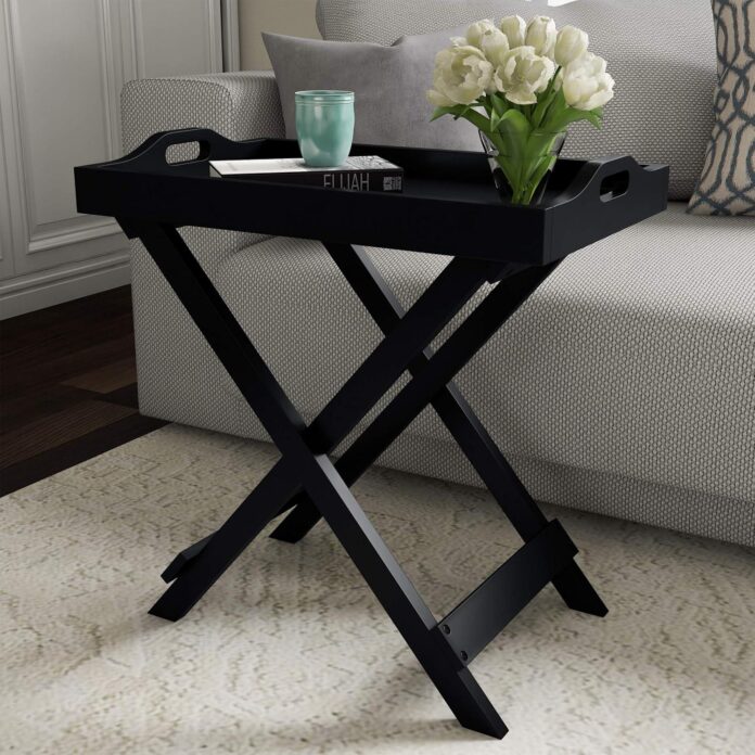 How We Styled and Used the Lavish Home Folding TV Tray Table