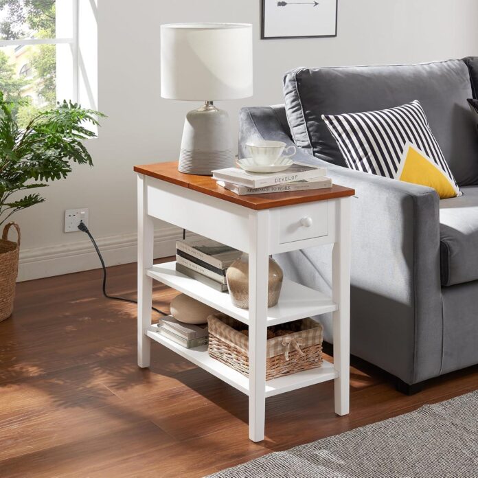 How We Loved the Narrow Side Table with Built-In Charging Station