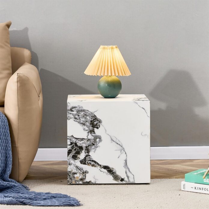 Why We Love the Modern White Marble Cube Side Table