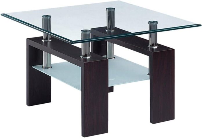 Our Honest Take on the Global Furniture Clear & Walnut End Table