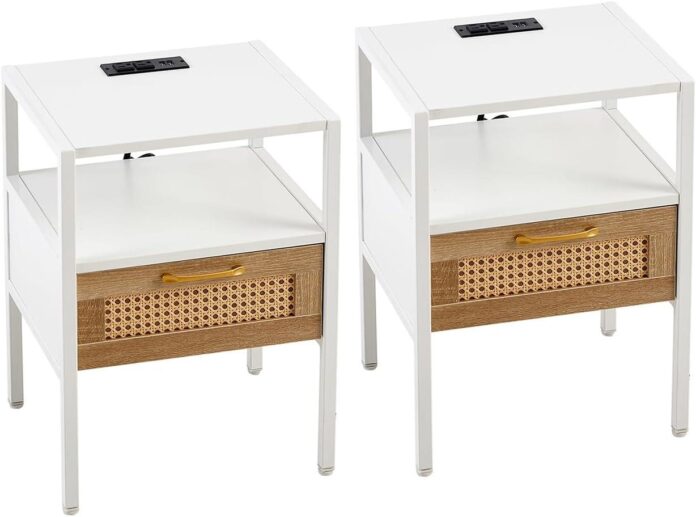 Our Honest Take on the Rattan Nightstand Set with Charging Ports