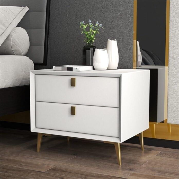 How We Organize Our Space with This Sleek White Bedside Table