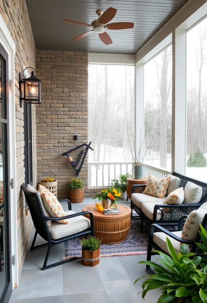 24 Cozy and Creative Screened Porch Ideas to Warm Up Your Winter Days