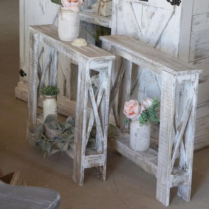 How We Loved the Farmhouse X-Leg End Tables for Small Spaces
