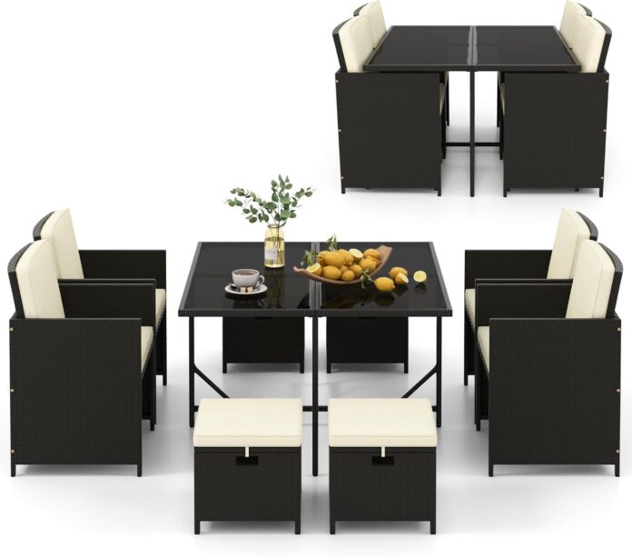 Tangkula 9-Piece Patio Set Review: Space-Saving Comfort for Us