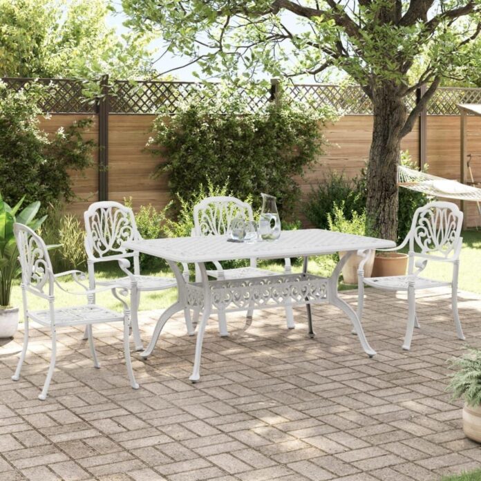 Our Take on the 5-Piece White Cast Aluminum Patio Dining Set