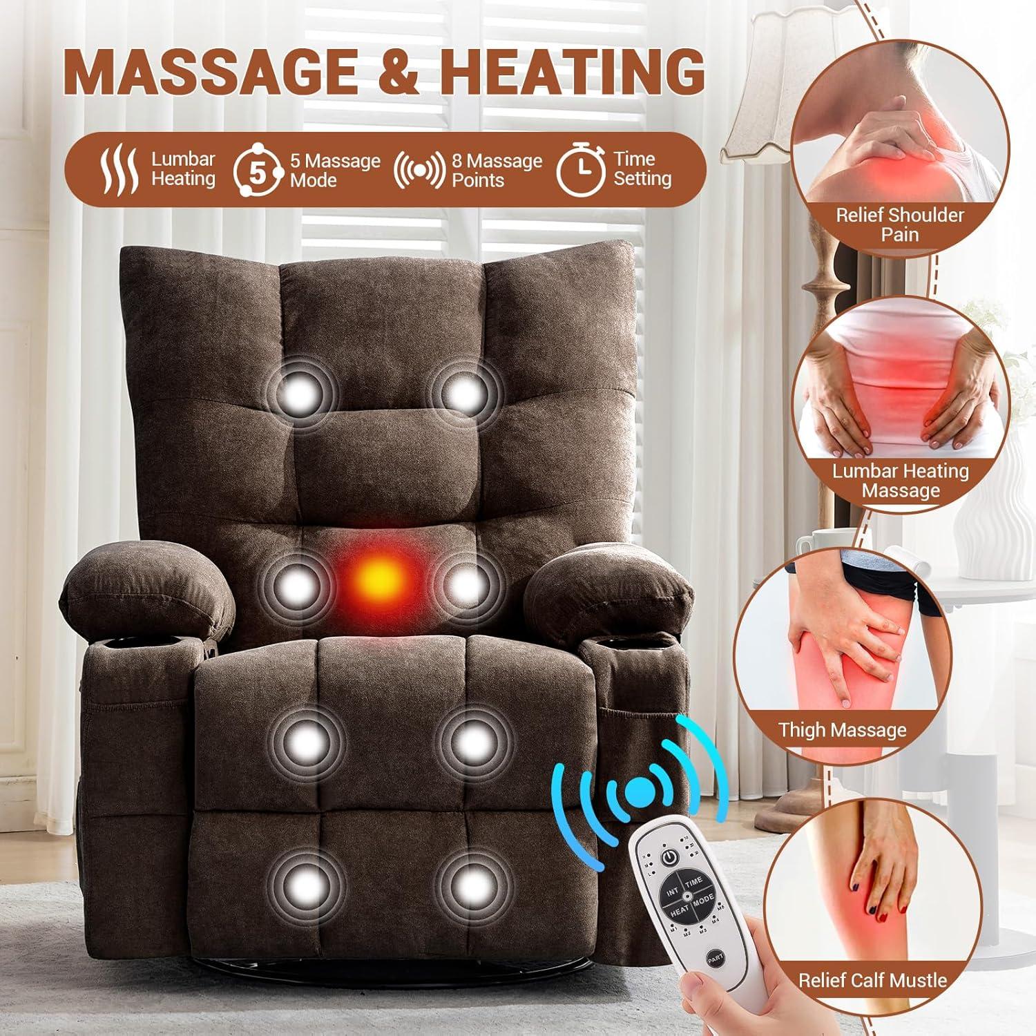 Our‍ Honest Take on ​the⁤ Swivel Rocker Recliner with Massage &‍ Heat