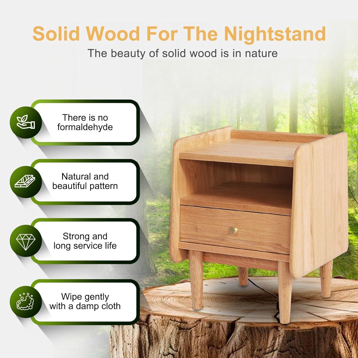 Our Take ⁣on the Solid Wood Mid-Century Nightstand's Timeless Charm