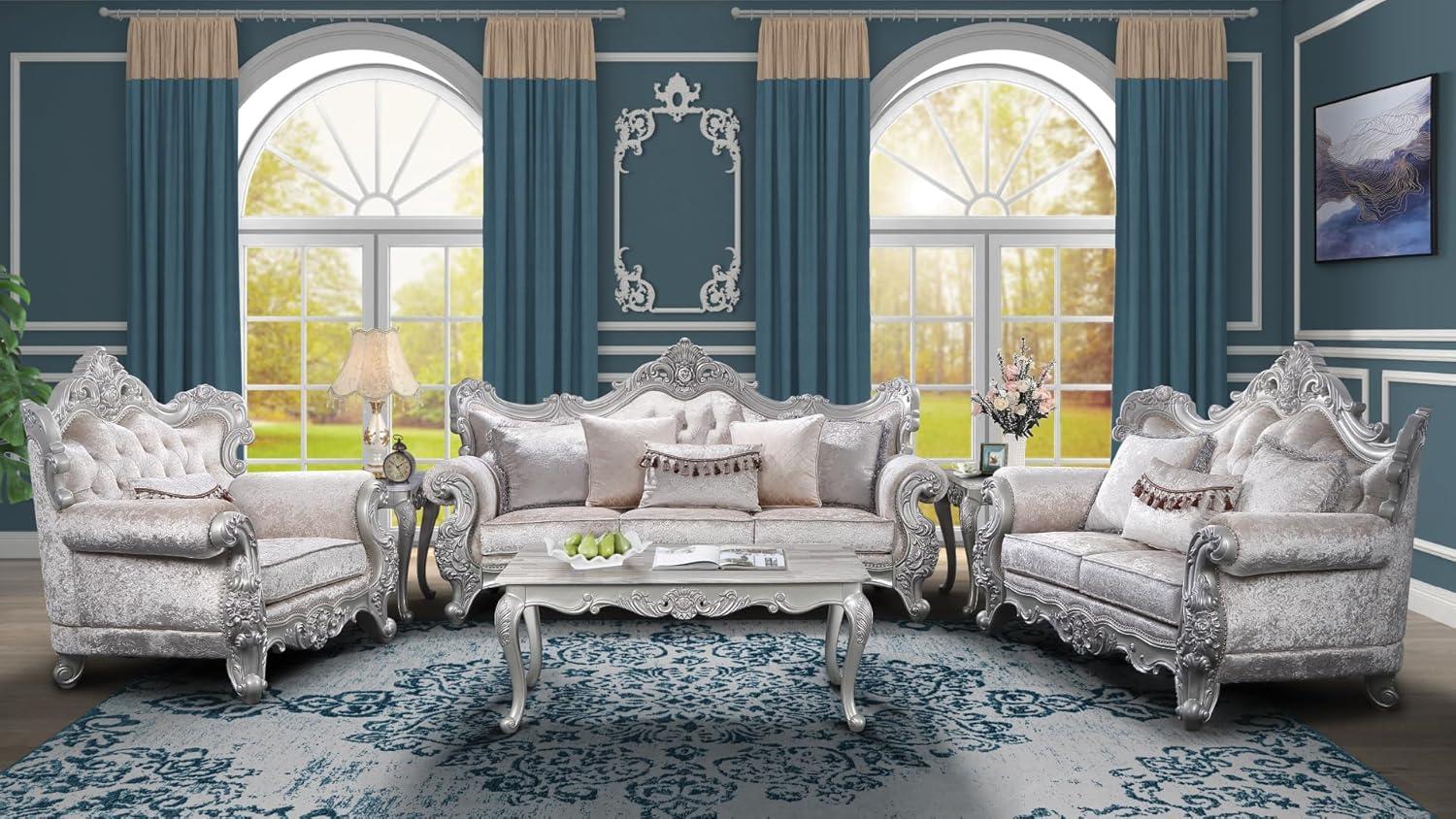 how Our Living Room Transformed with RockRain's 5PC Traditional Set