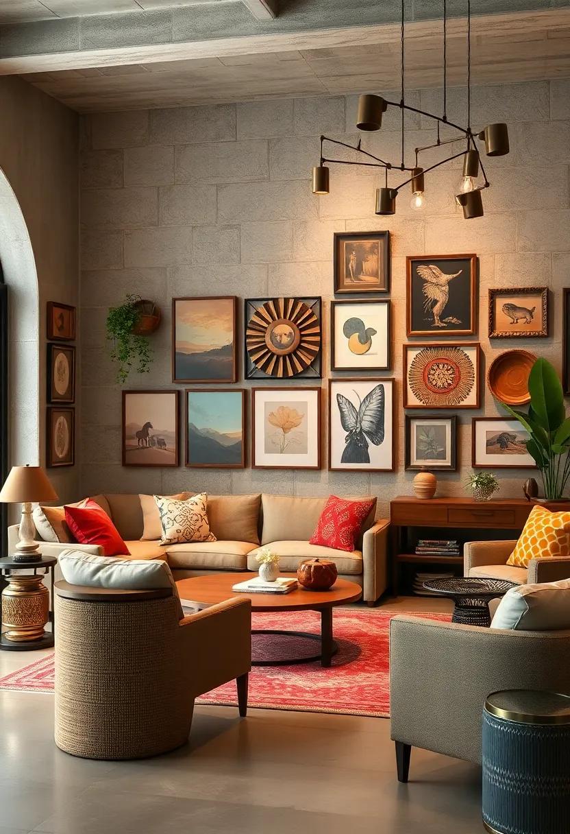 Eclectic Gallery Walls with Vintage and Modern​ Pieces