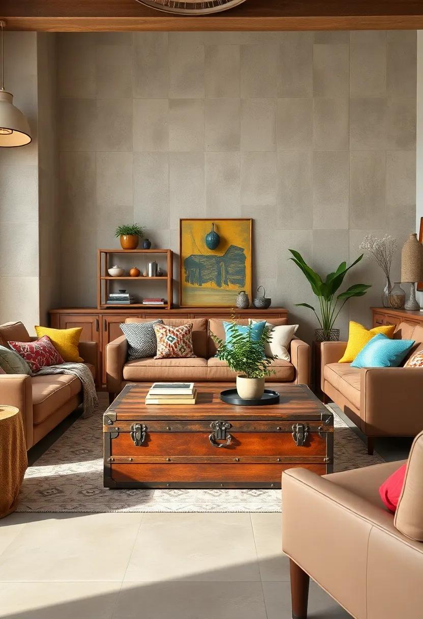 Vintage⁢ Trunks ‌Used ⁢as Coffee‍ Tables