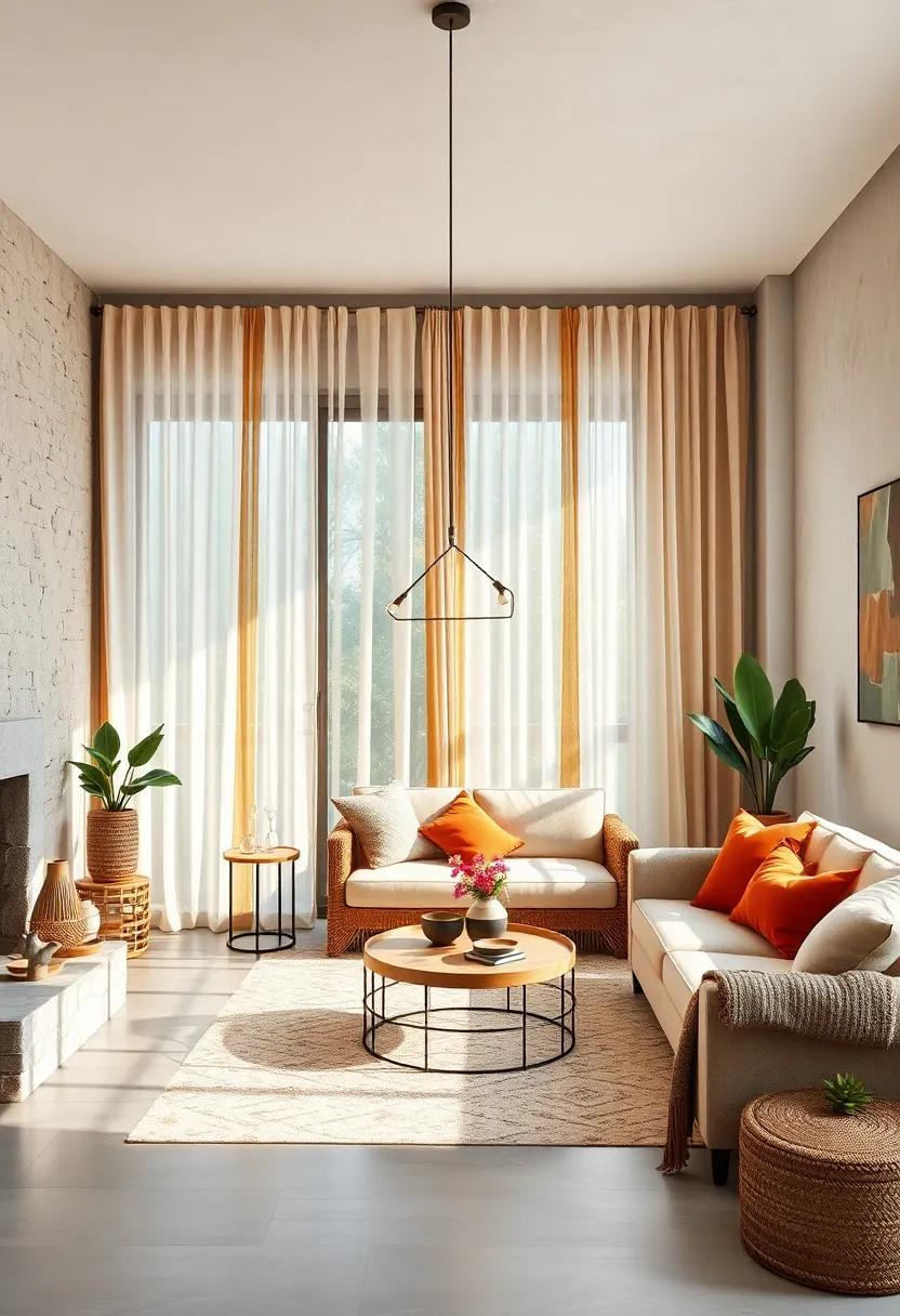 Layered Curtains in Sheer and Opaque fabrics