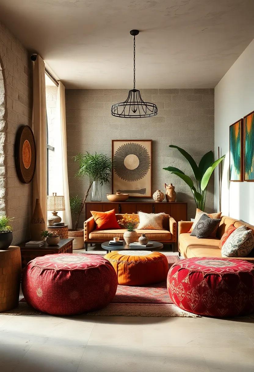 Statement ‍Moroccan⁢ Poufs ⁢in Rich Hues