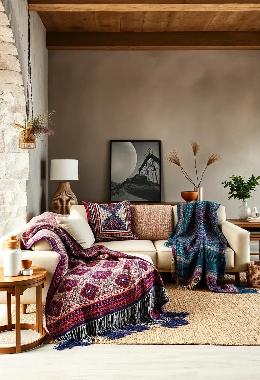 Intricately ⁣Patterned⁤ Throw⁢ Blankets ‍in Jewel Tones