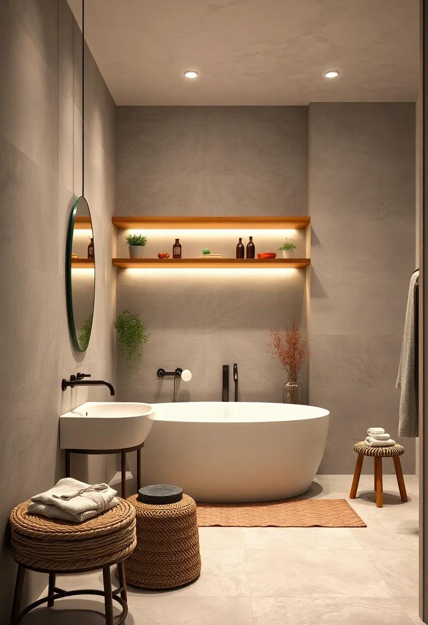 Rope Lights Running Under Floating Shelves for Subtle Highlights