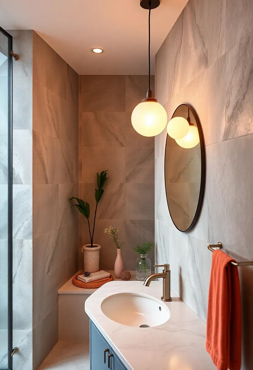 Soft Globe Pendant Lights Hanging over the Sink