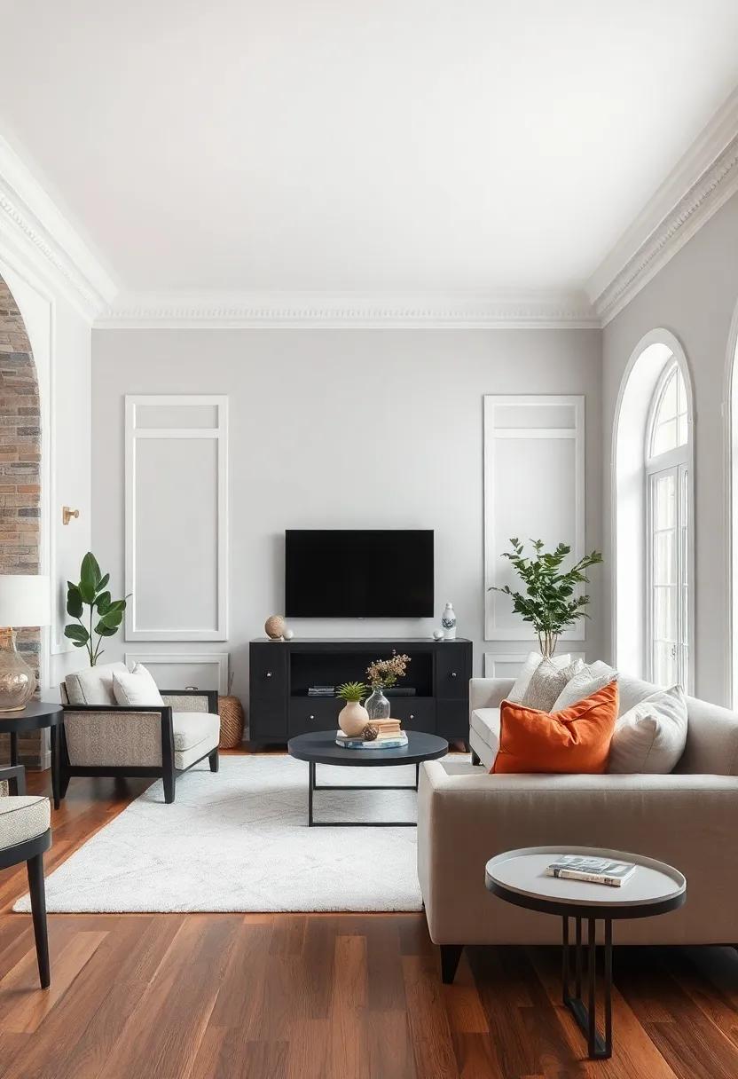 Soft Dove ⁢Gray Walls Paired⁤ with‌ Crisp White Moldings for a Clean, Classic Look