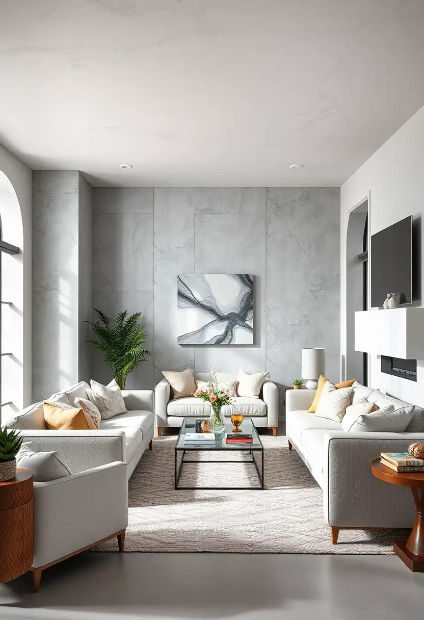 Cool Misty ‌Gray combined‌ with Matte‌ White Ceilings to Create⁢ an Airy, Spacious⁤ Feel