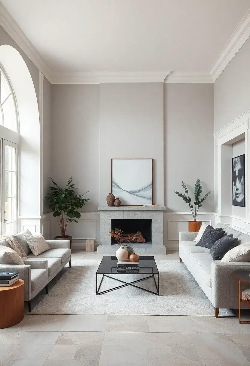 Delicate Frost​ Gray ‌Paired‍ with Off-White Baseboards ⁣for Soft, Understated Sophistication