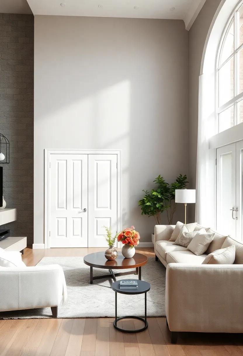 Pale Mushroom ⁤Gray with⁣ Satin White doors for a⁣ Balanced,‍ Neutral Palette