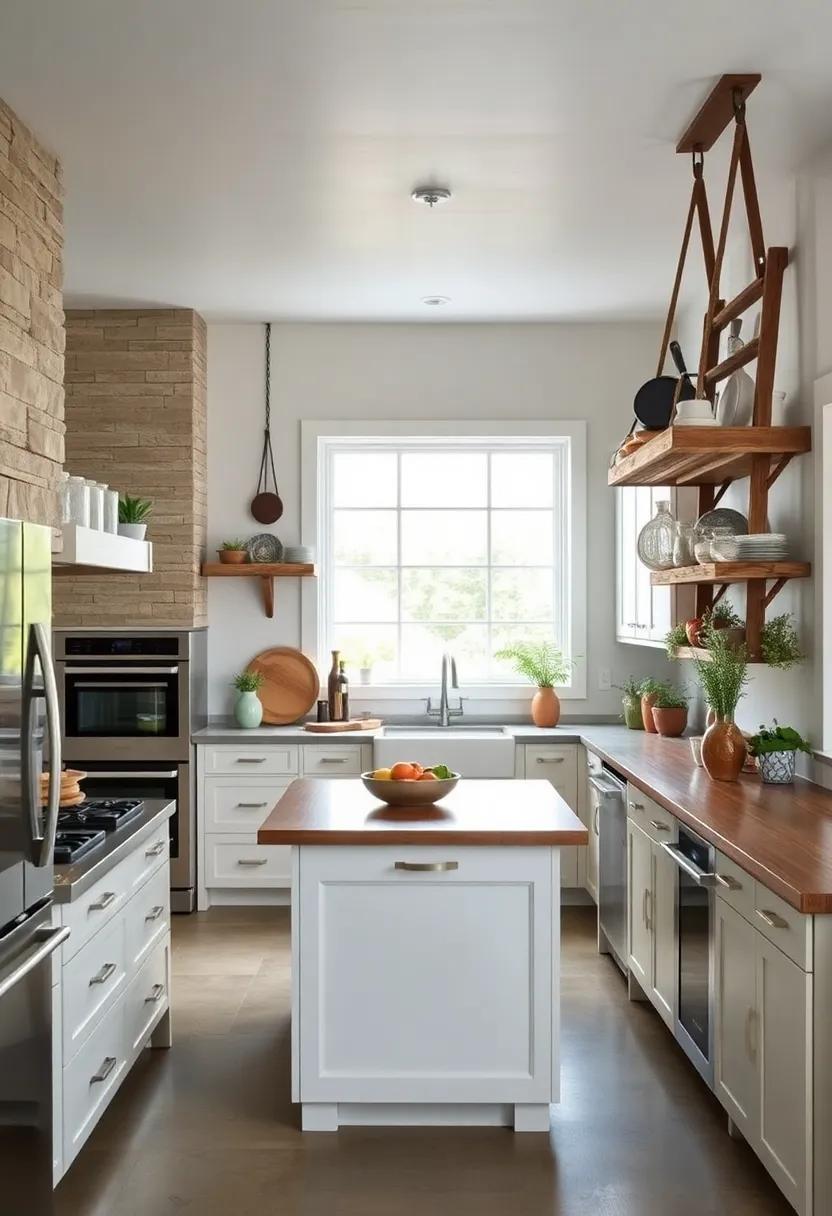 Antique Wooden Ladder as a Unique Pot​ Rack
