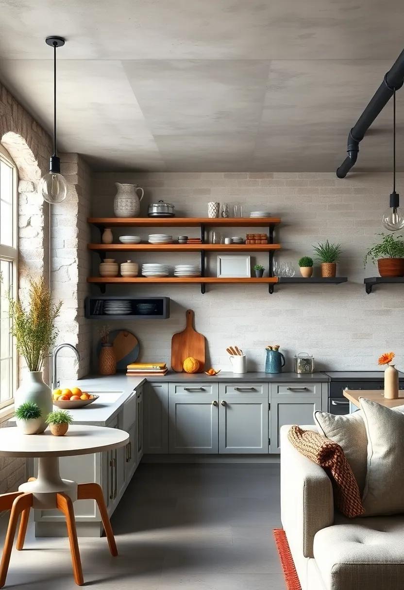 Exposed Pipe shelving ⁢with Industrial ​Flair