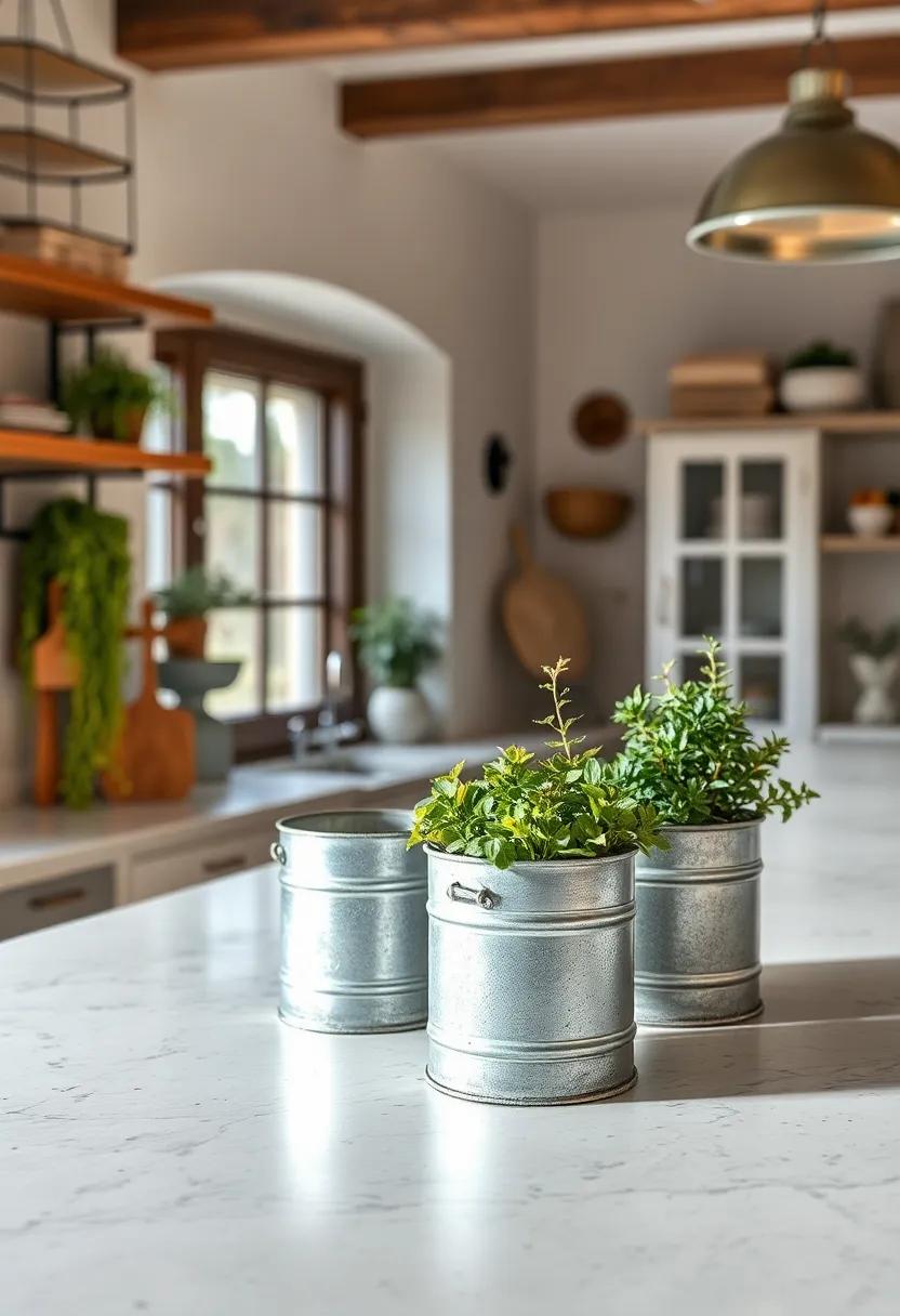 Galvanized Metal Containers for ‍Planting ‌Herbs ⁢on the windowsill