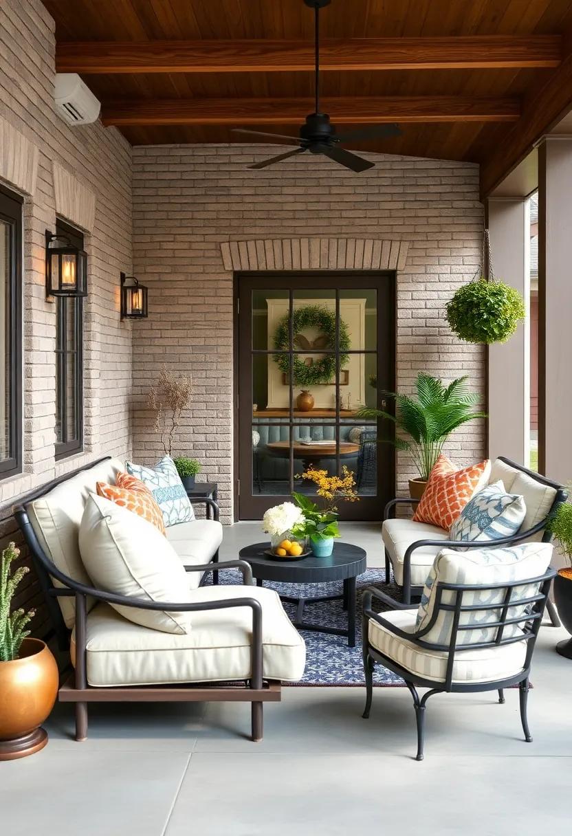 Add a mix of pillows in varying textures and​ patterns to bring personality and ⁣extra warmth to ​your porch seating
