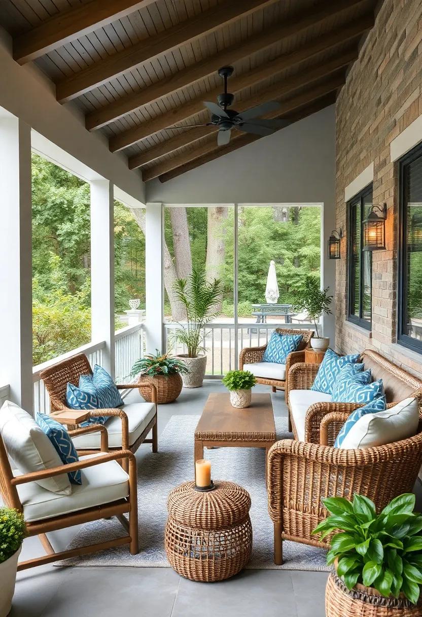 Add a‍ mix of wicker and upholstered furniture‍ to balance⁤ casual outdoor‍ vibes⁣ with cushioned comfort