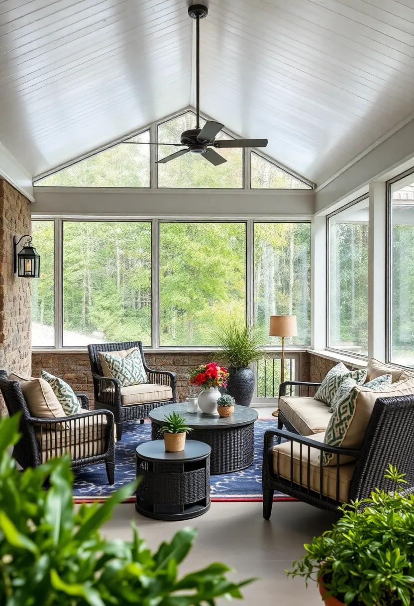 Install retractable ‌glass panels within your ‌screened porch for additional⁤ protection⁢ against wind and⁣ rain ​while ‌maintaining‍ openness