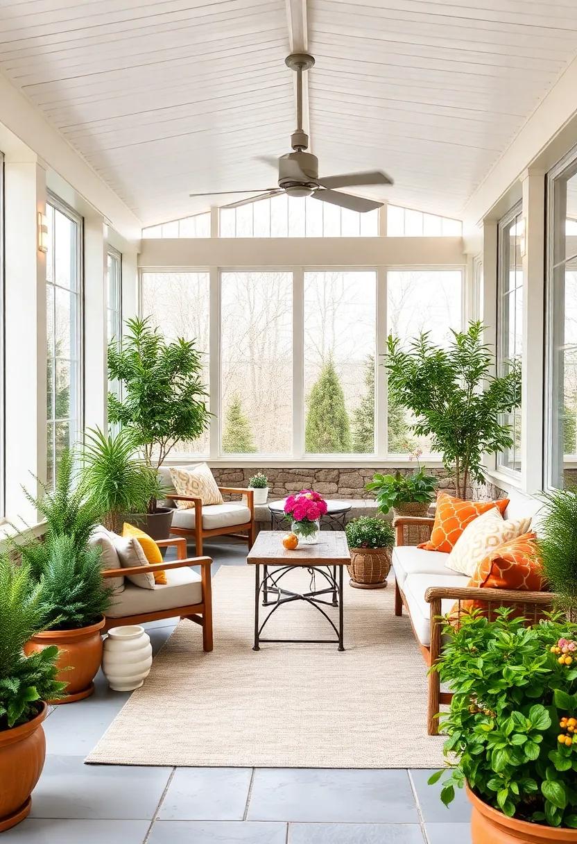 Place potted‌ evergreens and seasonal plants‌ around the space for a touch of ⁤nature ⁣and a subtle, fresh aroma