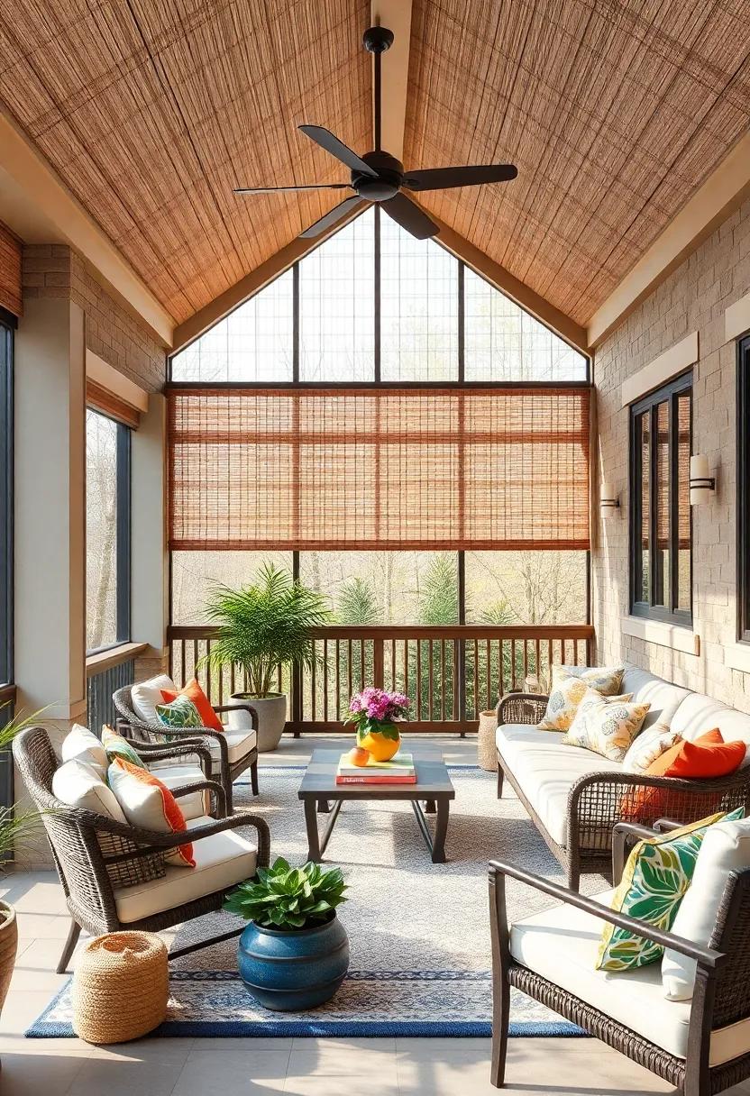Use bamboo or natural woven shades that can be lowered to⁣ block chilly winds while‌ still letting in ‍filtered light