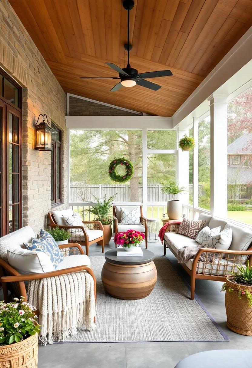 Wrap ⁢your screened porch in soft, layered textiles like chunky⁣ knit‍ blankets and plush cushions⁤ to instantly elevate warmth and comfort